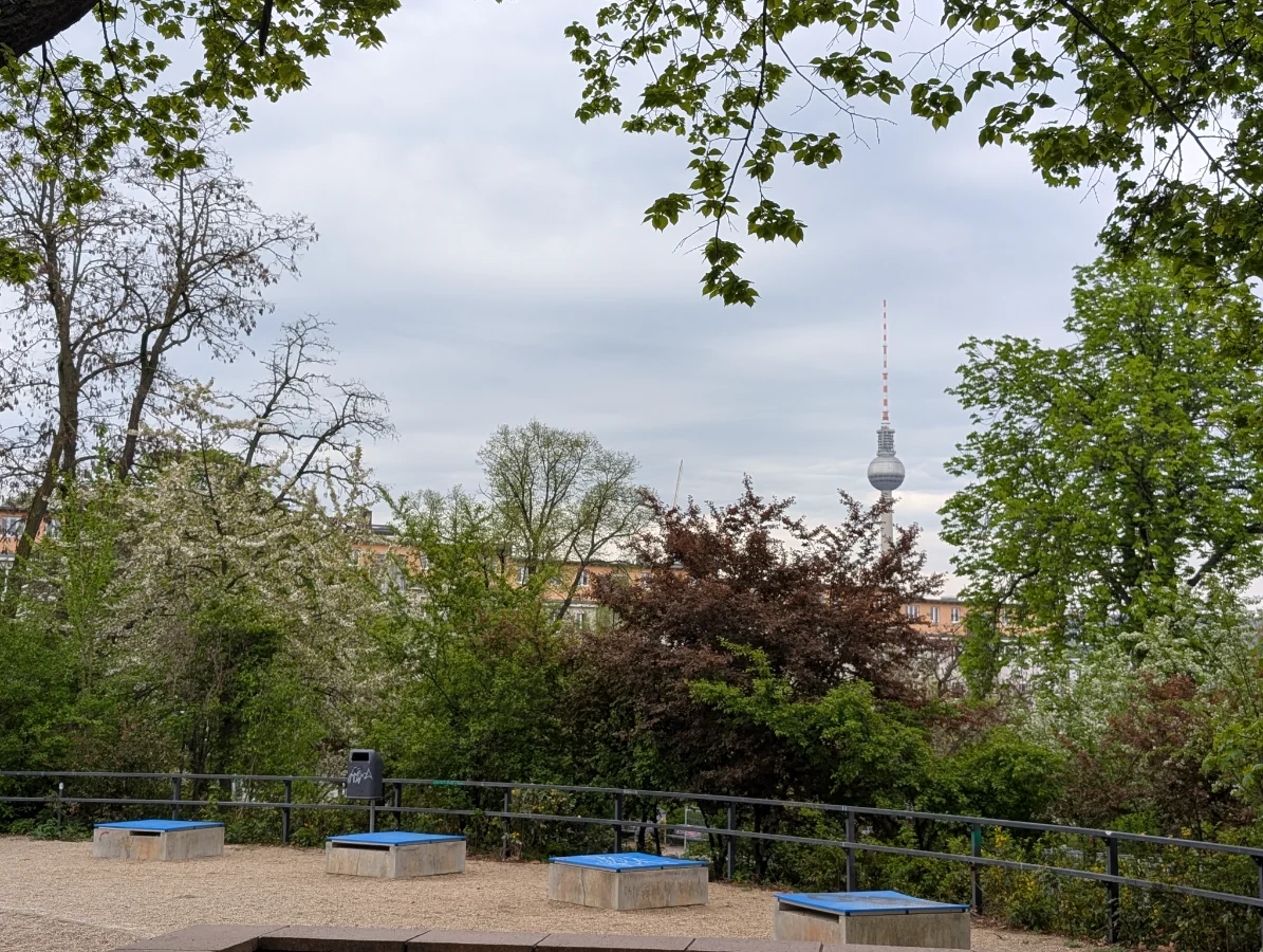 Abstract figure in cityscape